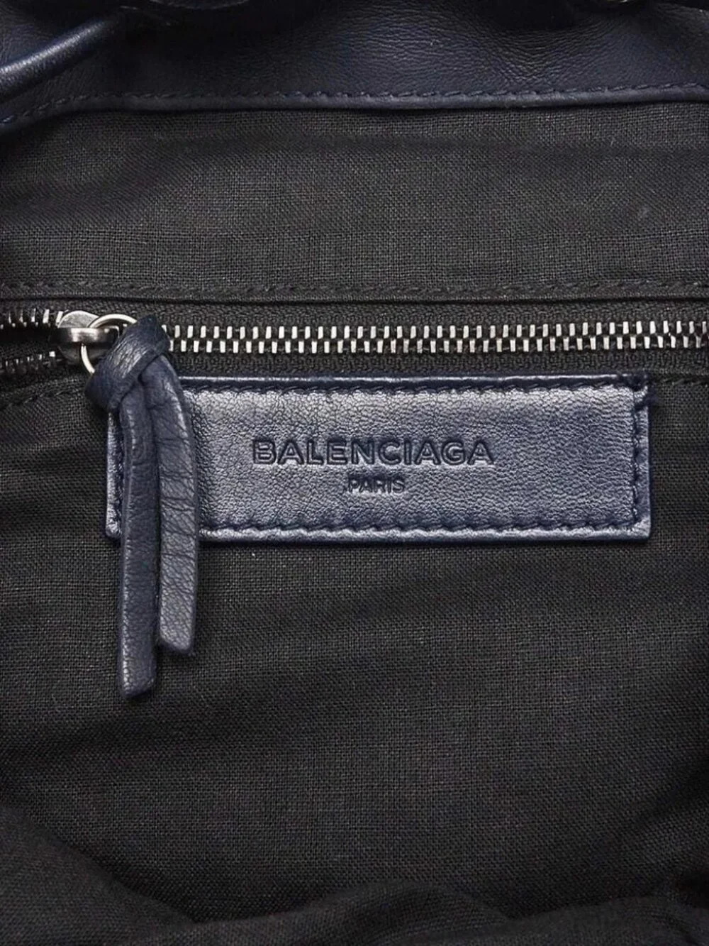 Balenciaga Navy Blue Nylon/Leather Classic Traveller Backpack Bag